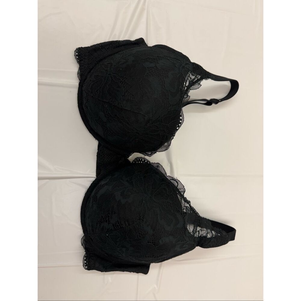 Auden Black Push-Up Plunge Coverage Underwire Bra with Lace Size 40DDD